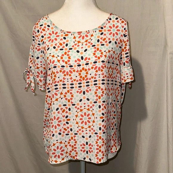 colorful Finn & Grace geometric print top size xs - Picture 1 of 4